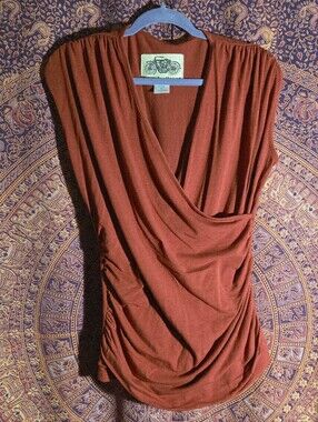 Effie's Heart Wrap-Front Sleeveless Top - Red